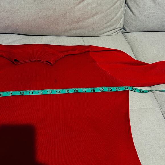 Chicos Ashlan Turtleneck Sweater Women Size 3/XL Y2K Razzie Red Knit Holiday New - Picture 6 of 9
